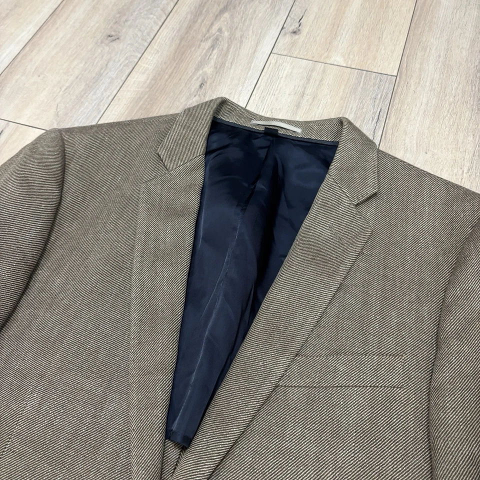 J. Crew Ludlow Sport Coat Mens Cotton Silk Linen Blazer Brown Herringbone Sz 40R - Image 4 of 4