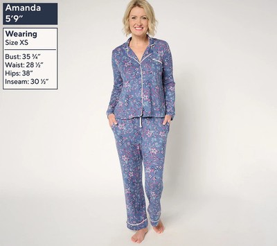 Sunday Brunch Pillowsoft Notch Collar Pajama Set PrintStitchFirl XS A665062