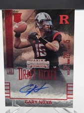 2015 Panini Contenders Draft Ticket Red Foil #185 Gary Nova RC Auto NY Giants