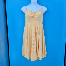 Torrid Sundress 1 / 1x Butter Yellow Flowy Faux Button Down Fairy Romantic