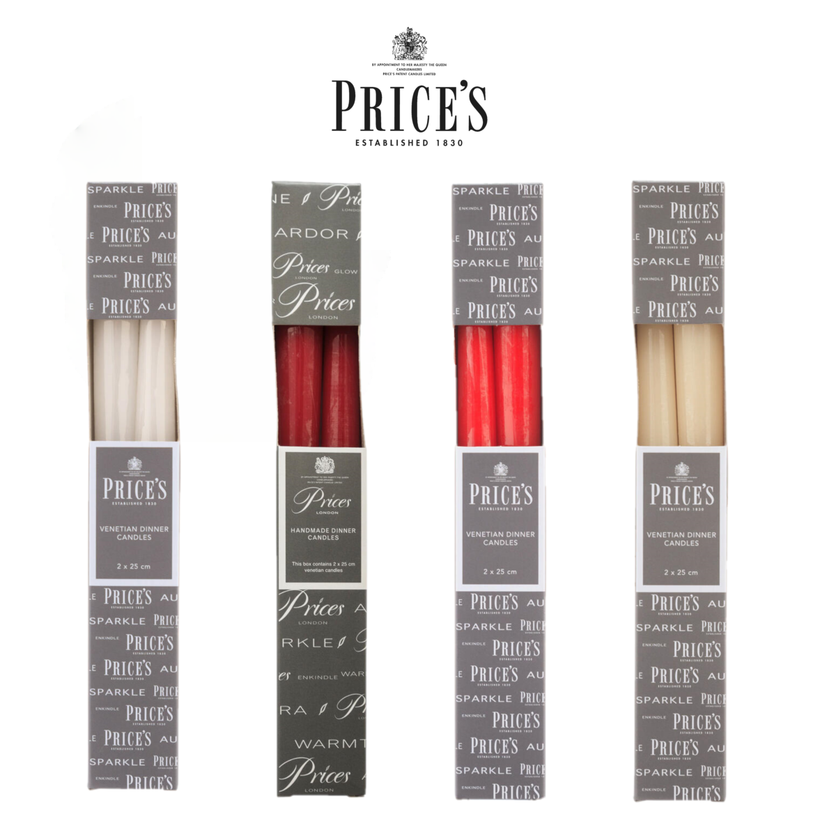 Price's Candles Wrapped Dinner Candles 2Pack Various