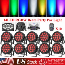 10PCS 14LED Par Can Light DMX RGBW Beam Stage Lighting W/Remote DJ Show KTV Club
