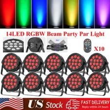 10PCS 14LED Par Can Light DMX RGBW Beam Stage Lighting W/Remote DJ Show KTV Club