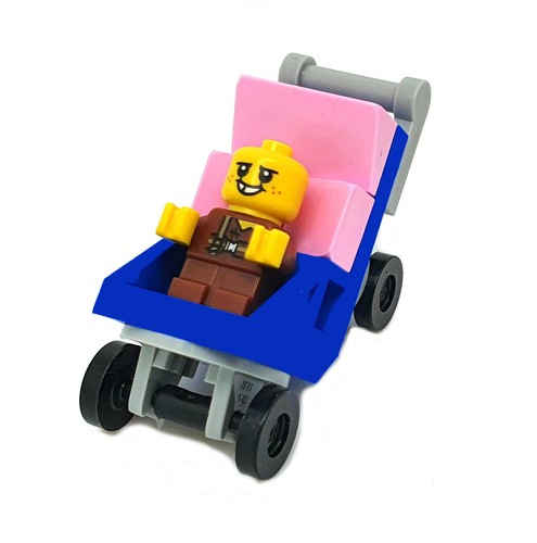 LEGO Minifigur Kinderwagen mit Baby, Mutter und Einkaufskorb, NEU - Picture 2 of 4
