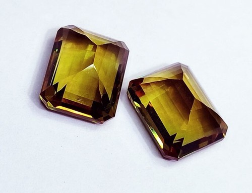 Color Change Alexandrite 18+ Ct Emerald Cut Loose Gemstone Certified Pair ~PL08 - Picture 6 of 7