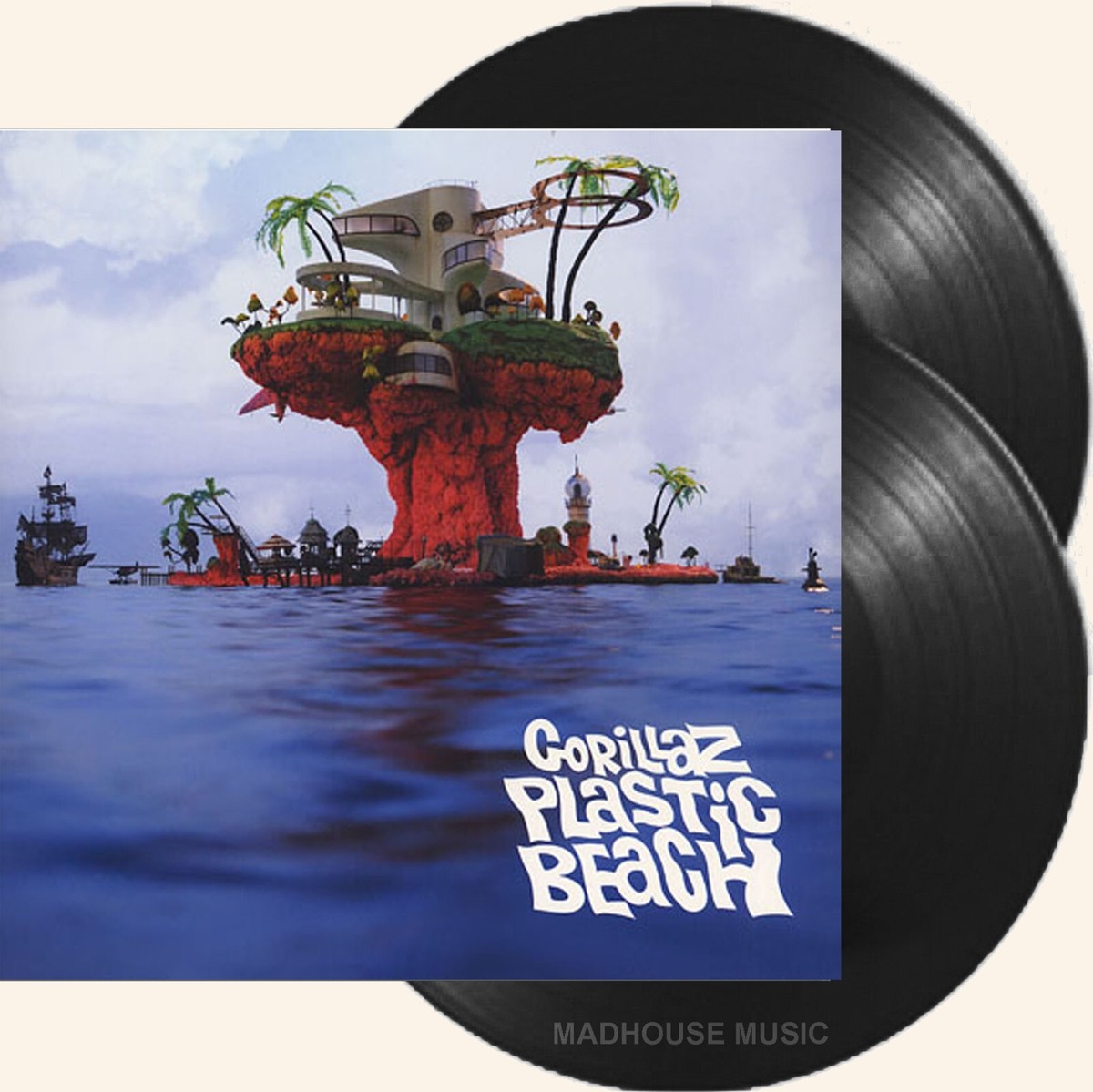 GORILLAZ LP x 2 Plastic Beach DOUBLE VINYL Gatefold Sleeve w