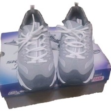 Skechers D'lites Sneaker Shoes Wide Blue Gray-white Memory Foam Women's
