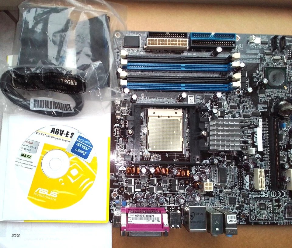 -ASUS A8V-E SE REV:2.00 +(SKT 939) +SCATOLA +CD+MANUALE+CAVI - Immagine 4 di 4