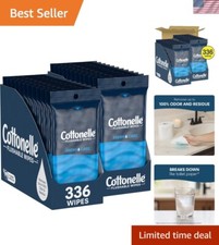 Eco-Friendly Fresh Care Flushable Wipes - 24 Packs, Gentle for All Skin Types