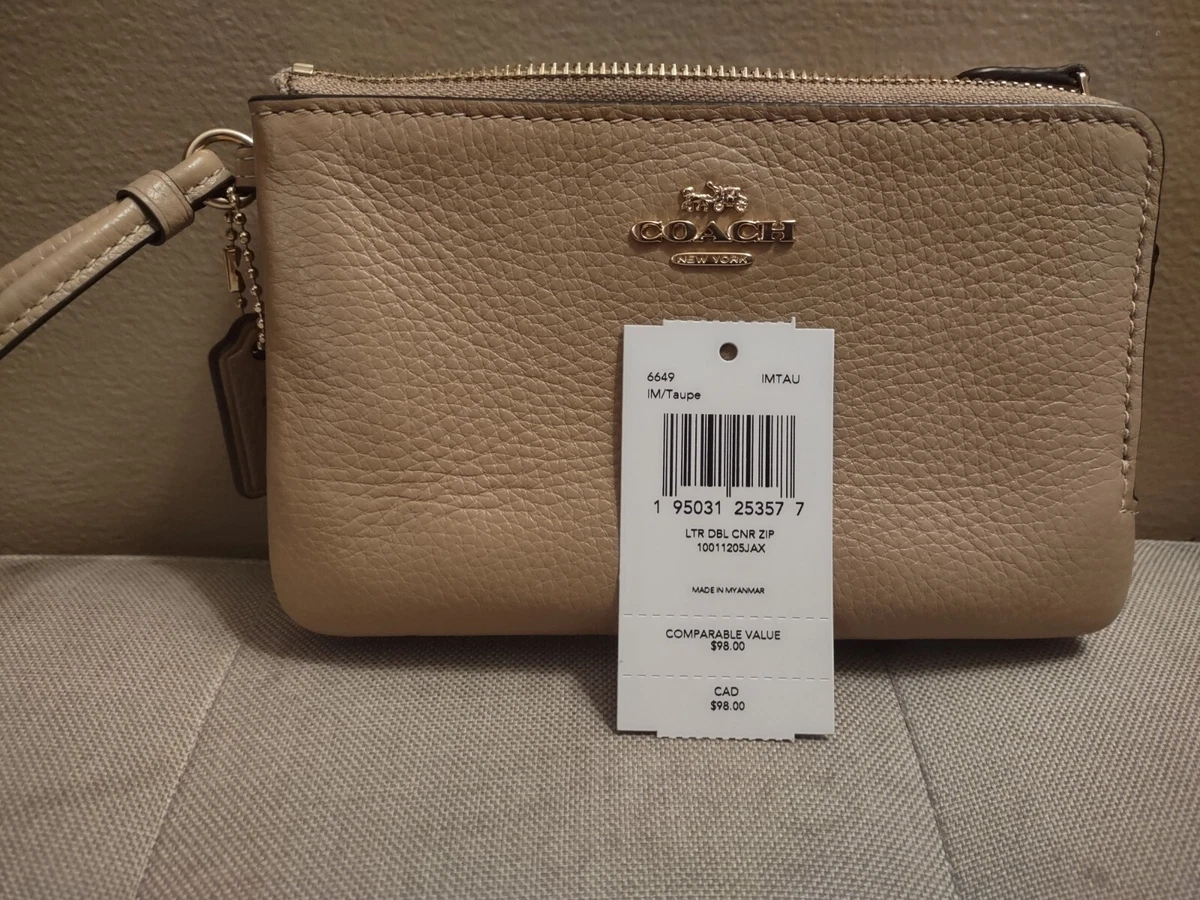 Tan coach wristlet sales