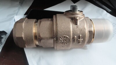 CANADA 1-1/2 x CTS in-line Brass Curb Stop Valve FREE SHIP MAIL SAME DAY