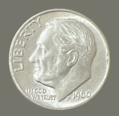 1960-D Roosevelt BU 90% Silver Dime Actual Coin