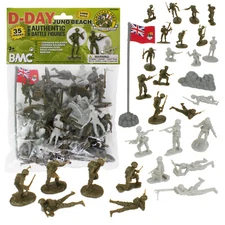 BMC WW2 D-DAY Juno Beach Plastic Army Men Canadian German Soldier Figures 1:32