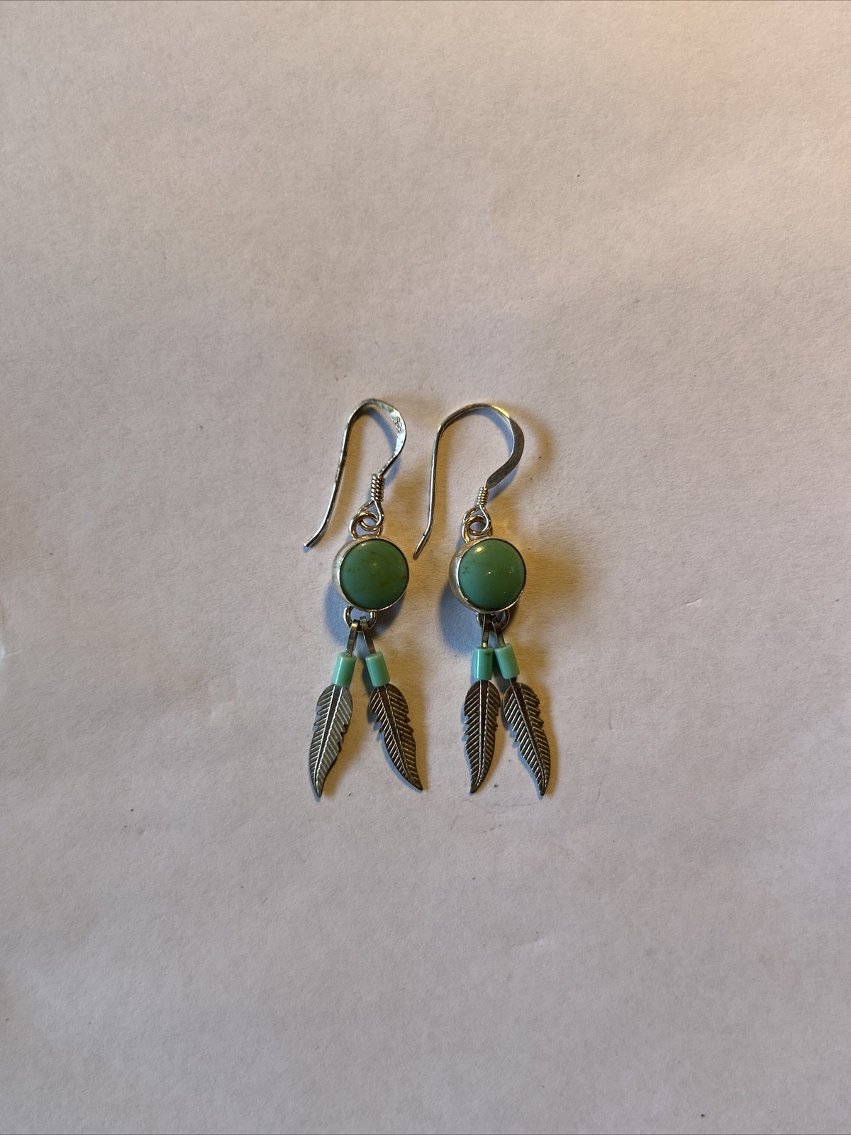 925 Solid Sterling Silver Dream Catcher Hook Earr… - image 1