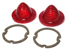 New USA-Made Tail Light Lens Pair w/Gaskets For 1960-61 Chevy Bel Air Impala SS