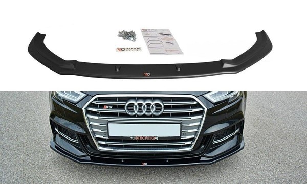 CUP Spoilerlippe Schwarz Audi A3 S-Line S3 8V Facelift Front Schwert Ansatz V1-image