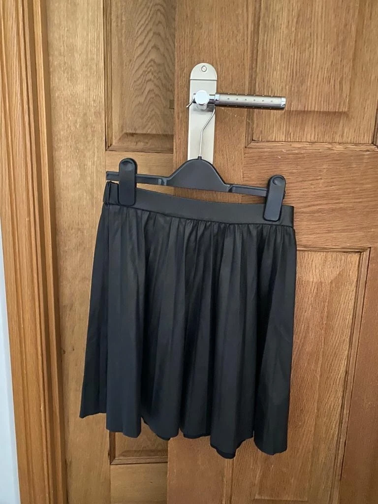 Faux leather pleated skirt zara cheap