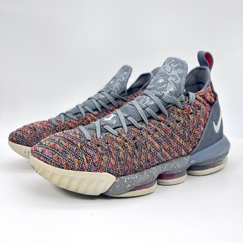 Nike Lebron XVI 16 Men Size 9 Flyknit Sneaker Shoes Multi Color BQ5969
