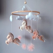 Baby Mobile Hand made Baby Mobile girl clib Horse Baby Mobile crib decor
