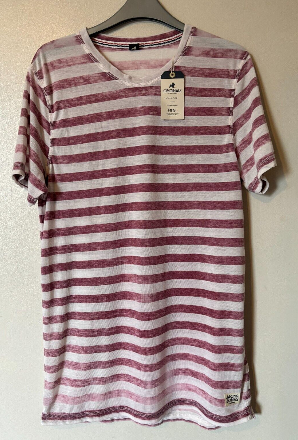 Jack Jones Striped T-Shirt Mens Short Sleeve Faded Size Medium BNWT RRP £25.95