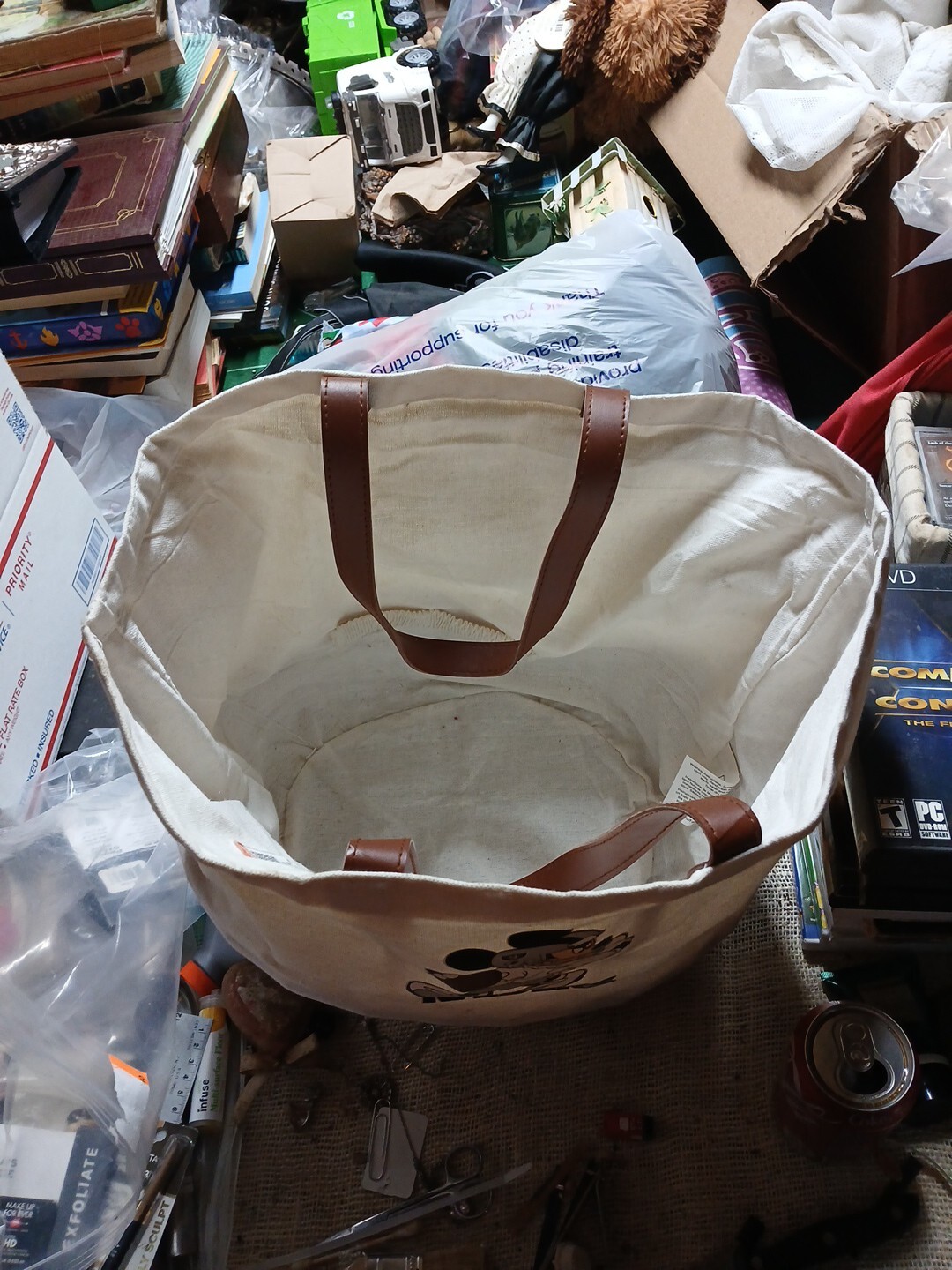 PICNIC TIME Arizona Cardinals Coronado Canvas and Willow Basket MICKEY Tote