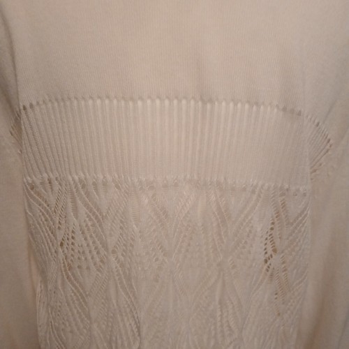 Cupio Women's Waterfall Cardigan Size M White Open Front Lace Sweater Preppy EUC - Picture 3 of 13