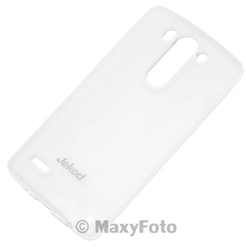 JEKOD CUSTODIA ORIGINALE SILICONE COVER RETRO TPU CASE LG G3 S DUAL SIM BIANCA - Immagine 2 di 4