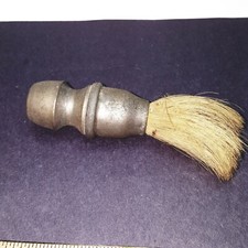 Vintage Germany shaving brush aluminum handle Sterilized 4 1/4" deco mirror Z