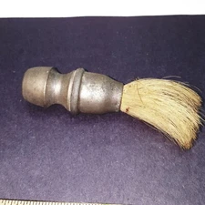 Vintage Germany shaving brush aluminum handle Sterilized 4 1/4" deco mirror Z