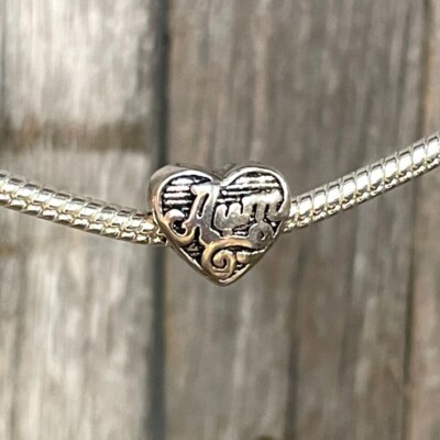 Aunt Love You Family Heart Silver European Charm Bead fit for bracelet New