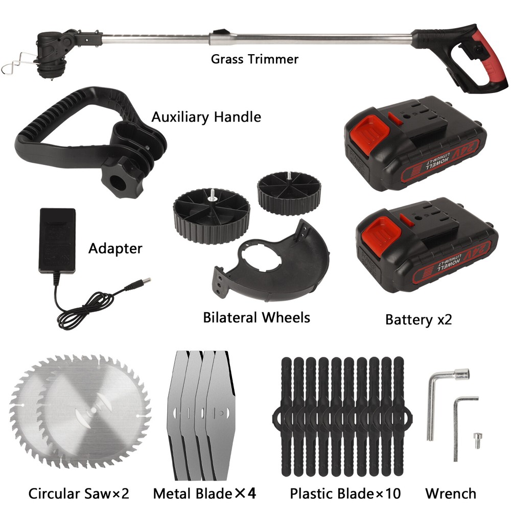 Cordless Lawn Weed Cutter Grass Trimmer Portable Electric Mower Pruning +Battery