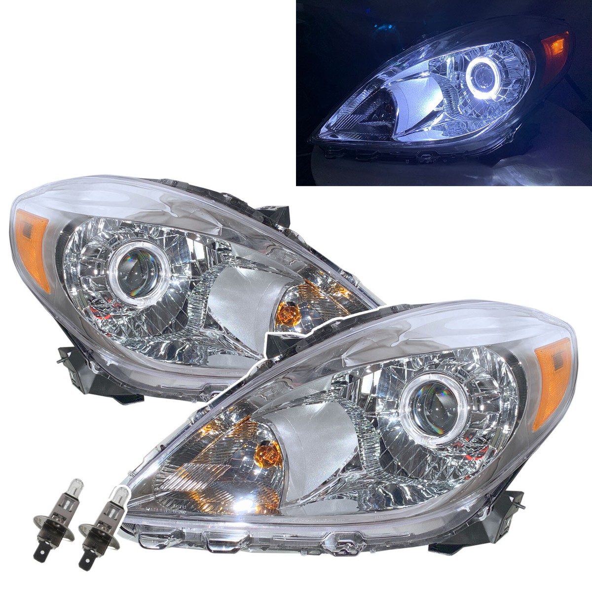 Fits NISSAN Sunny N17 MK1 11-14 Guide LED Angel-Eye Halogen