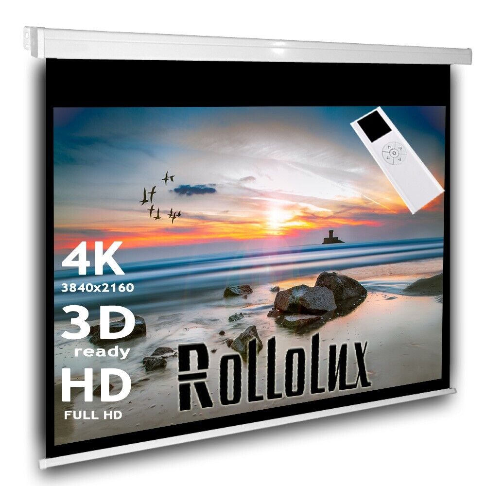 Rollolux Heimkino Beamer Motorleinwand 300 x 240 (294x220)cm 43 145 HDTV 3D 4K