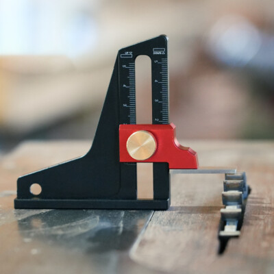 Woodworking Height Depth Measuring Tool Al Alloy Useful Saw Blade Marking Ruler