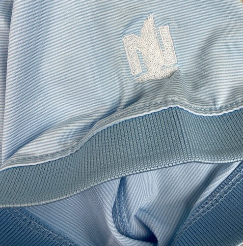 FootJoy Golf Shirt Womens Stretch Lisle End On End Open Collar Medium Blue - Picture 4 of 4