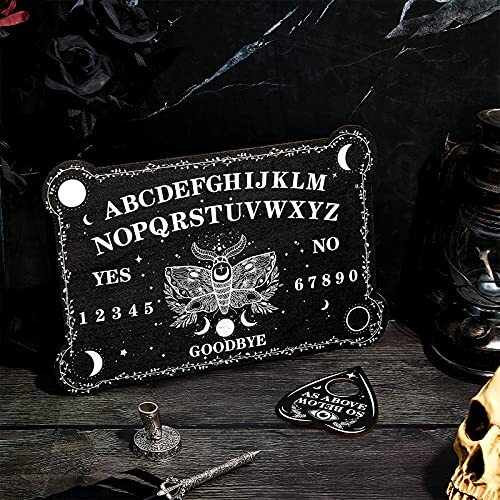 Black Ouija Wooden Board Game Spirit Hunt Planchette Accessories