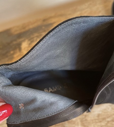 SAMBAG Black Glove Soft Suede Leather Lined Western Style Ankle Boots EU39 US8.5 - Picture 10 of 12