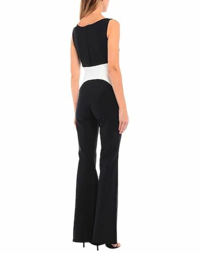 Tuta nuova con etichette CHIARA BONI LA PETITE ROBE Demelza nera con cintura 6 $695 rara rara - Foto 2 di 10