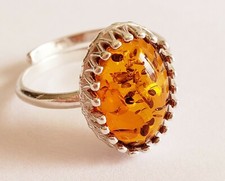BALTIC AMBER 925 STERLING SILVER Ring Genuine HONEY AMBER RING 2.5gr SIZE 7.5
