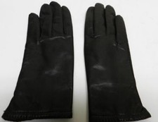 LADIES GLOVES DARK BROWN COLOR 100 LEATHER SIZE-M LINED EXCELLENT CONDITION