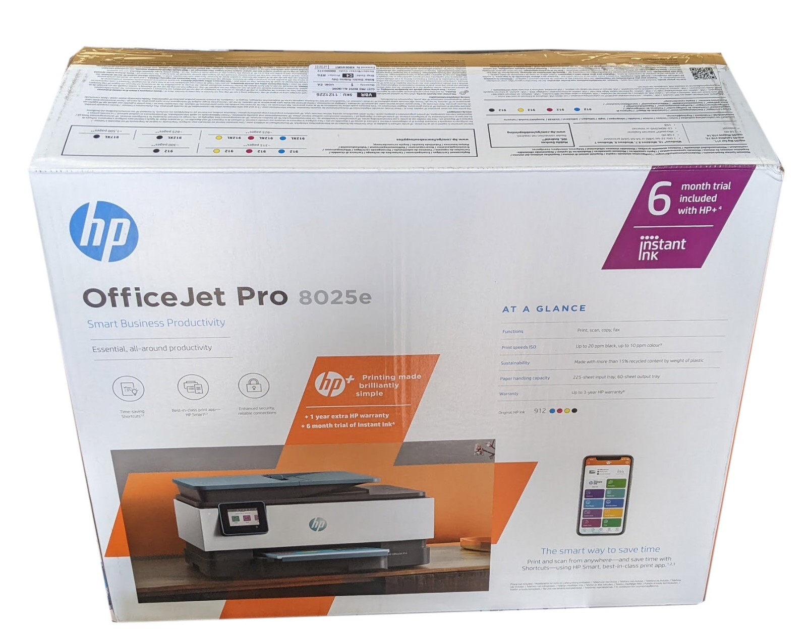HP OfficeJet 8025E Colour All in One Printer Copier Scanner with Inks