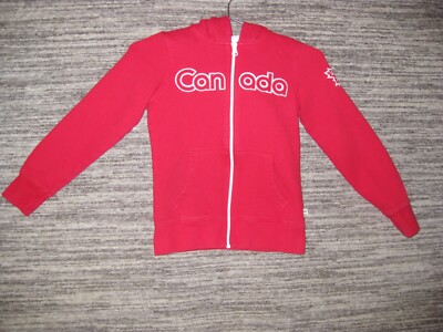 Hudson Bay Co Canada Olympics Womens Hoodie Size Small Red Full Zip