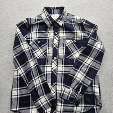 L.A. Hearts Women's Medium Blue Button-Down Long Sleeves with Front Pockets