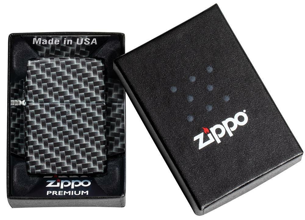Zippo Windproof Lighter with Color Image Carbon Fiber Design, 49356, New In Box