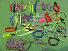 Mix Lot of 39 Paracords Survival Bracelet, Keychains & Etc.