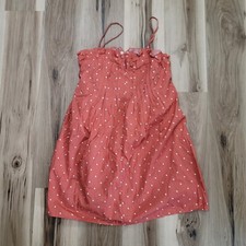 Madewell Pintuck Cami Dress Womens Size 10 Red Polka Dot