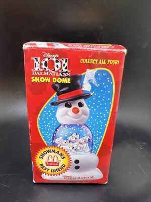 1996 McDonald's Happy Meal 101 Dalmatians Snow Dome Snowman Christmas Ornament