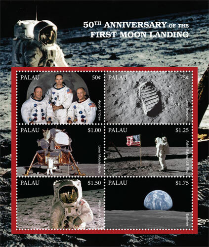 Palau 2018 - Spazio atterraggio sulla luna - foglio di 6 francobolli - Scott #1389 - nuovo di zecca - Foto 1 di 1