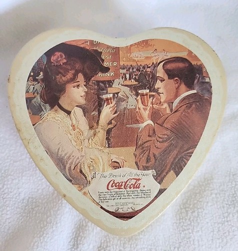Vintage Cuore Coca Cola Latta, Bracciale Gioielli Oro 1928, Pubblicità - Foto 3 di 4