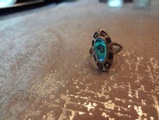  114-VINTAGE STERLING SILVER ABALONE RING--SIZE-8
